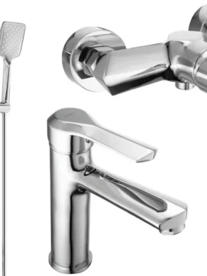 MEXEN/S - Saber DF62 Set umyvadlové a sprchové baterie s příslušenstvím, chrom 72104DF62-00 Finální Výprodej