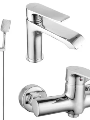 MEXEN/S - Pecos DS62 SET umyvadlová baterie + sprchová s příslušenstvím , chrom 72704DS62-00 Akční Nabídka