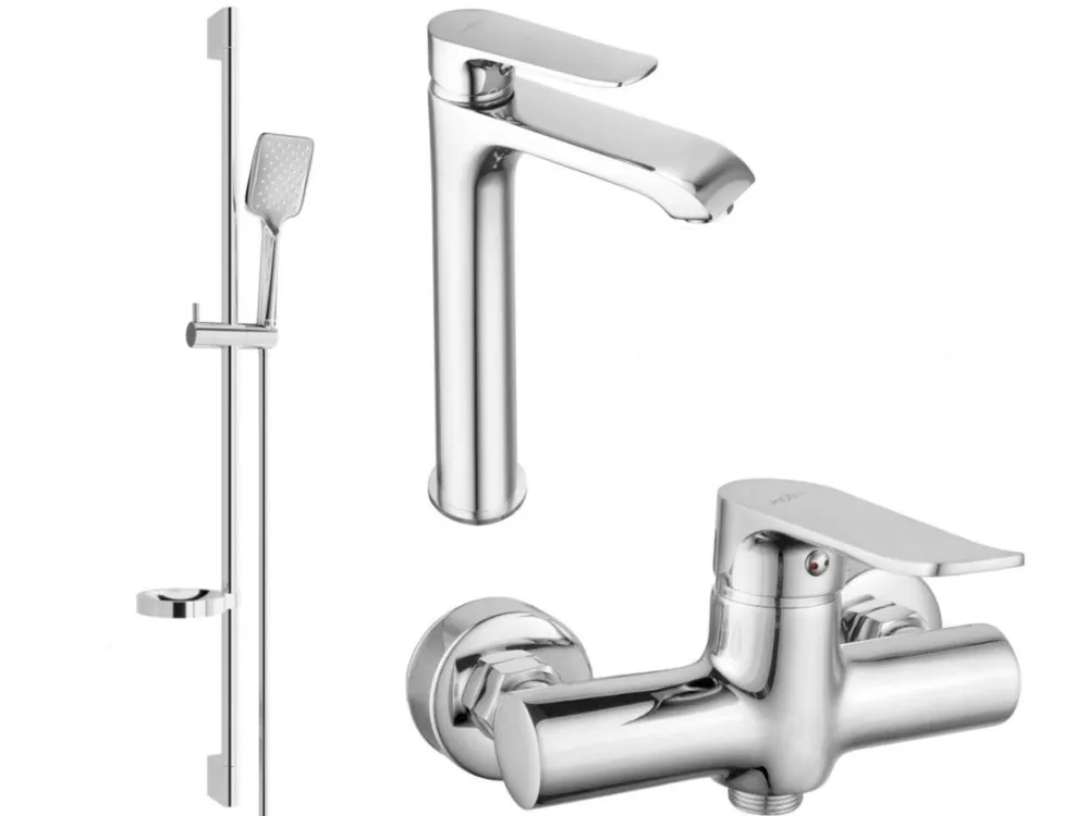Omezená Nabídka MEXEN/S - Pecos DS62 SET umyvadlová baterie + sprchová s příslušenstvím , chrom 72714DS62-00