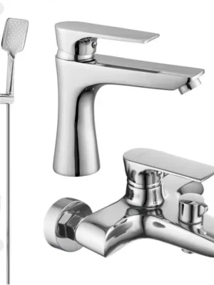 MEXEN/S - Axel DF62 Set umyvadlové a vanové baterie s příslušenstvím, chrom 73803DF62-00 Nová Kolekce