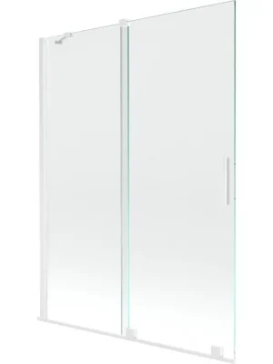 Výprodej MEXEN/S - Velar Dvoukřídlá posuvná vanová zástěna 130 x 150, transparent, bílá 896-130-000-01-20