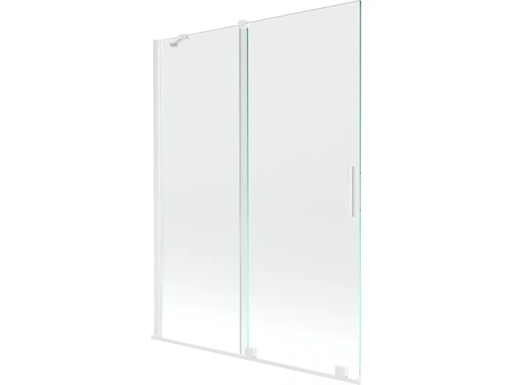 Výprodej MEXEN/S - Velar Dvoukřídlá posuvná vanová zástěna 130 x 150, transparent, bílá 896-130-000-01-20