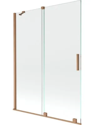 MEXEN/S - Velar Dvoukřídlá posuvná vanová zástěna 130 x 150, transparent, kartáčovaná měď 896-130-000-01-65 Levný