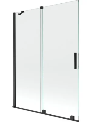 MEXEN/S - Velar Dvoukřídlá posuvná vanová zástěna 130 x 150, transparent, černá 896-130-000-01-70 Zlevněný