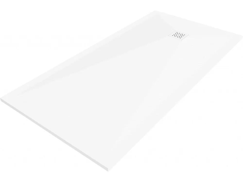 Omezená Nabídka MEXEN/S - Stone+ obdélníková sprchová vanička 160 x 100, bílá, mřížka bílá 44101016-W