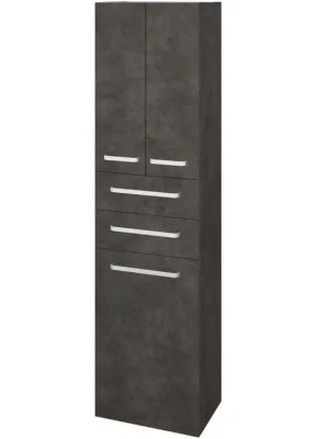 Zlevněný Vysoká skříň s košem DOS SVD3Z2K 50 - D16 Beton tmavý / Úchytka T01 / D16 Beton tmavý