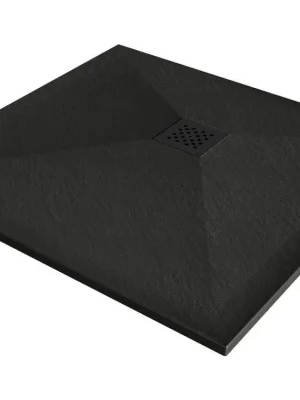 MEXEN/S - Stone+ čtvercová sprchová vanička 70 x 70, černá, mřížka černá 44707070-B Rychlé Dodání