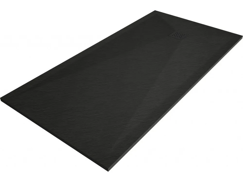 Sleva MEXEN/S - Stone+ obdélníková sprchová vanička 200 x 90, černá, mřížka černá 44709020-B