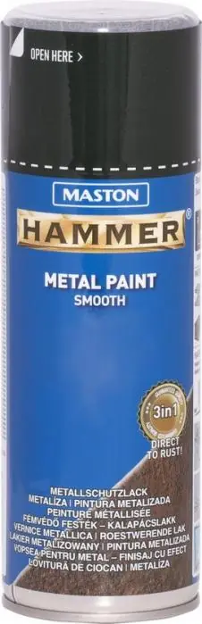Značkový Spraypaint Hammer smooth Gun Metal Grey 400ml nátěr na rezavé i nové kovové povrchy ve spreji