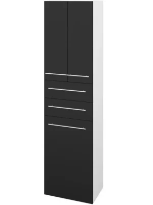 Značkový Vysoká skříň s košem DOS SVD3Z2K 50 - N01 Bílá lesk / Úchytka T02 / L03 Antracit vysoký lesk