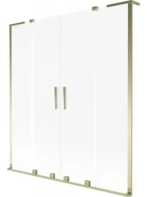 MEXEN/S - Velar L Duo dvoukřídlá posuvná vanová zástěna 140 x 150, dekor, zlatá kartáčovaná 896-140-003-32-55 Přímo Od Výrobce