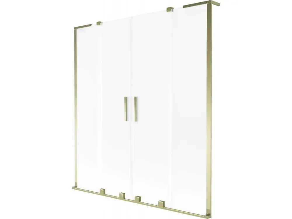 MEXEN/S - Velar L Duo dvoukřídlá posuvná vanová zástěna 140 x 150, dekor, zlatá kartáčovaná 896-140-003-32-55 Přímo Od Výrobce
