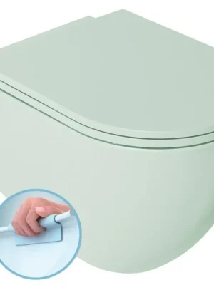 INFINITY závěsná WC mísa, Rimless, 36,5x53cm, zelená mint Nakupujte Hned