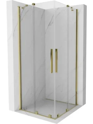 Zlevněný MEXEN/S - Velar Duo čtvercový sprchový kout 100 x 100, transparent, zlatá 871-100-100-02-50