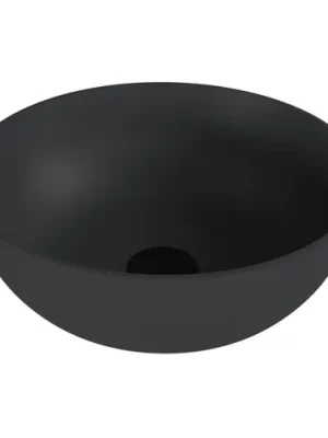 Značkový Polysan BANERA ROUND umyvadlo na desku, litý mramor, průměr 39cm, antracit mat