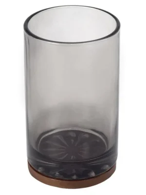 Zlevněný FIGO sklenka na postavení, kouřové sklo/dřevo - koupelny-sanita.cz