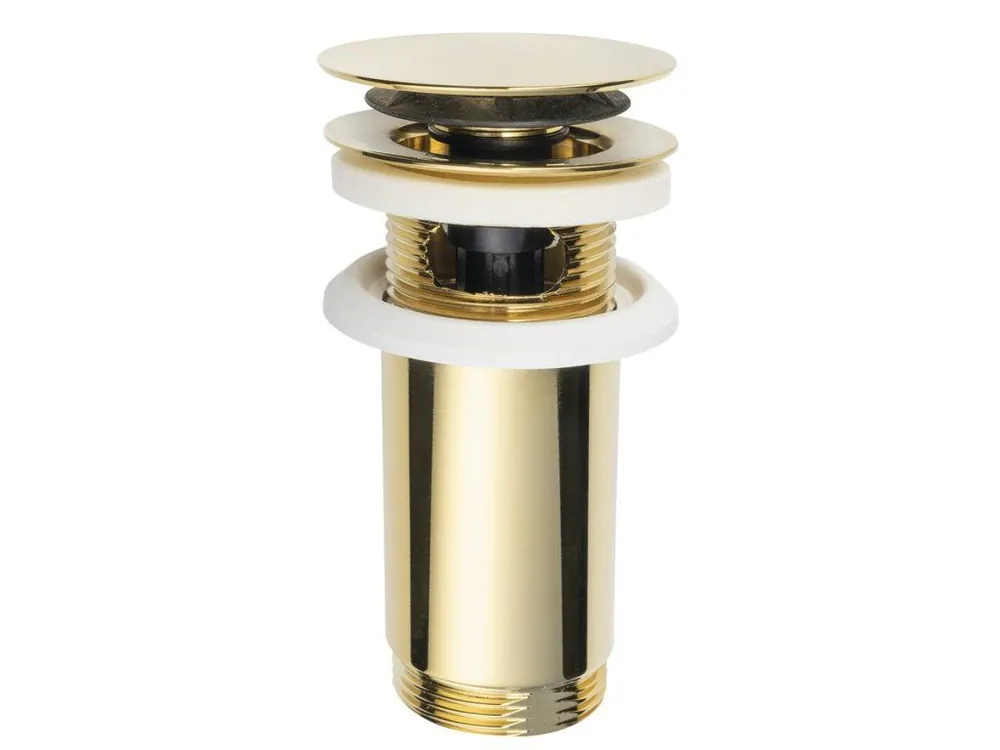 Umyvadlová výpust 5/4“, click-clack, velká zátka, max 80mm, zlato Nejlepší Volba