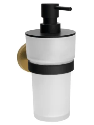 LARISSA dávkovač mýdla 250ml, mléčné sklo, černá/zlato mat - koupelny-sanita.cz Objednat Nyní