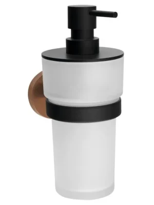 Aktuální LARISSA dávkovač mýdla 250ml, mléčné sklo, černá/měď mat - koupelny-sanita.cz