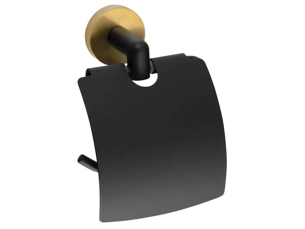 LARISSA držák toaletního papíru s krytem, černá/zlato mat - koupelny-sanita.cz Sezónní Sleva