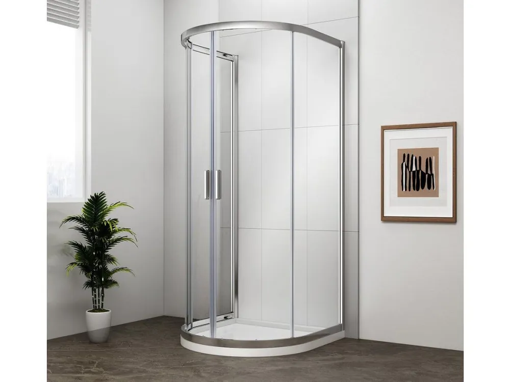 Zlevněný EASY půlkruhová sprchová zástěna 900x900mm, čiré sklo