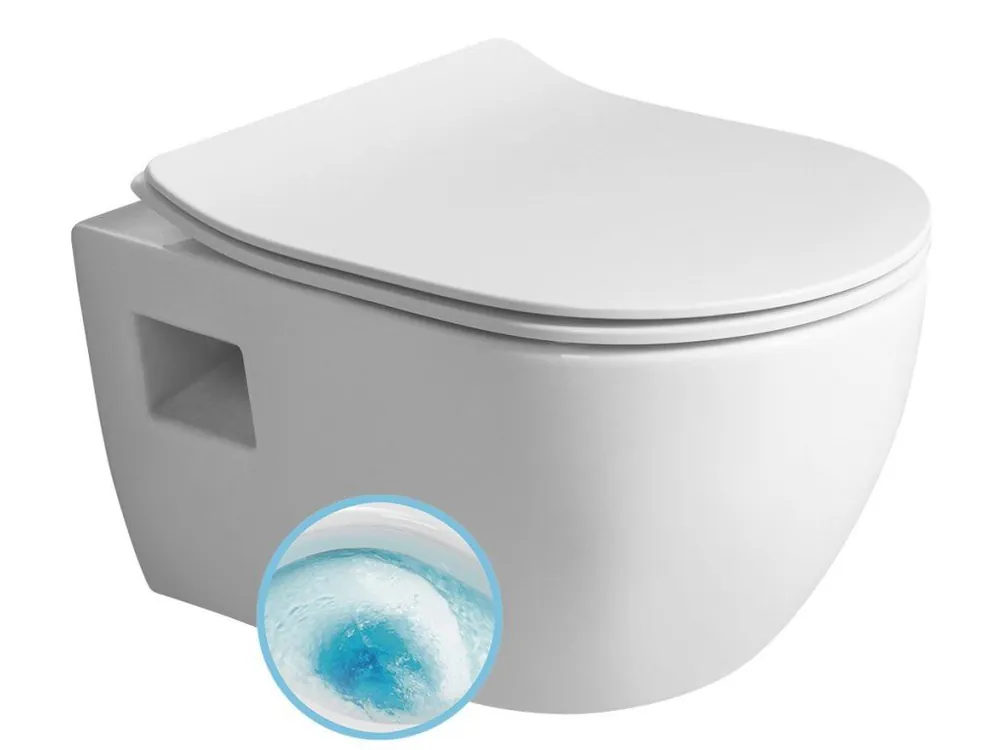 Vrácení Zdarma LUNA závěsná WC mísa, Vortex Rimless, 35,5x49cm, bílá