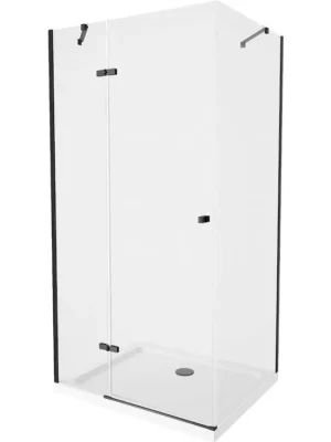 Značkový MEXEN/S - Roma sprchový kout 110x90, transparent, černá  + bílá vanička se sifonem 854-110-090-70-00-4010B