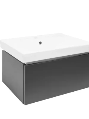 Značkový Koupelnová skříňka s umyvadlem SAT Feel 60x30x46 cm antracit mat SATFEEL60ANTU1