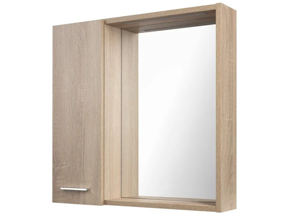 Must-Have ZOJA/KERAMIA FRESH STRIP galerka s LED osvětlením, 60x60x14cm, levá, dub platin