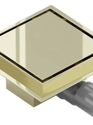 Značkový MEXEN - Plochá podlahová vpusť čtverec 12x12 cm zlato 1510012