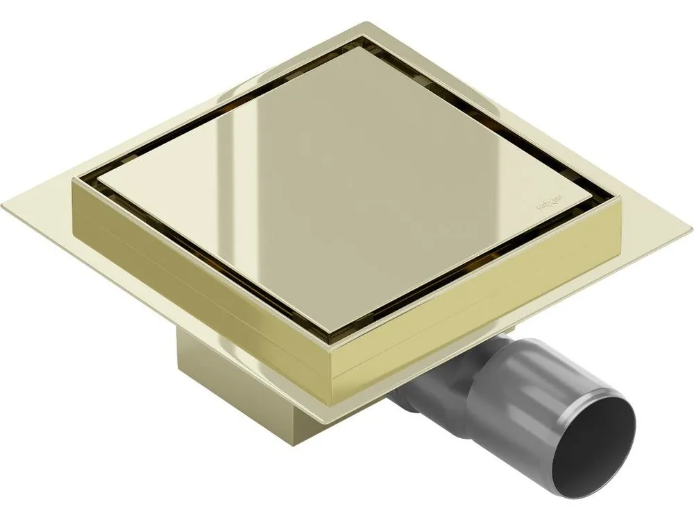 Značkový MEXEN - Plochá podlahová vpusť čtverec 12x12 cm zlato 1510012
