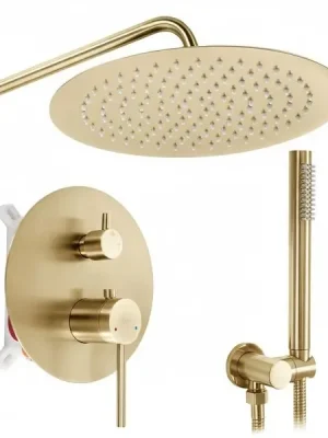 Zlevněný REA Foss Clif Podomítkový sprchový set kartáčované zlato + BOX