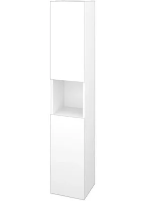 Značkový Vysoká skříň DOS SVD2O 35 - N01 Bílá lesk / Bez úchytky T31 / M01 Bílá mat / Levé