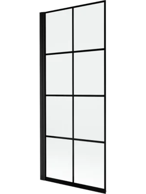 Značkový MEXEN - MIST vanová zástěna 80x150 cm 6mm 1-s, černá, dekor, levá 8A9-080-001-70-77-L