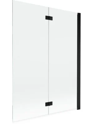 Zlevněný MEXEN - MIST vanová zástěna 130x150 cm 6mm 2-s, černá, čirá, pravá 8A9-130-002-70-00-P