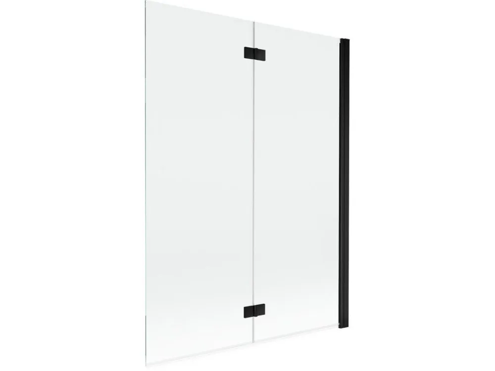 Zlevněný MEXEN - MIST vanová zástěna 130x150 cm 6mm 2-s, černá, čirá, pravá 8A9-130-002-70-00-P