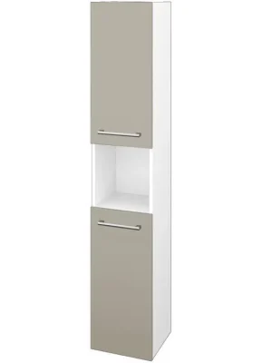 Zlevněný Vysoká skříň DOS SVD2O 35 - N01 Bílá lesk / Úchytka T03 / L04 Béžová vysoký lesk / Levé