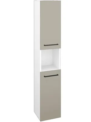 Akce Vysoká skříň DOS SVD2O 35 - N01 Bílá lesk / Úchytka T06 / L04 Béžová vysoký lesk / Pravé