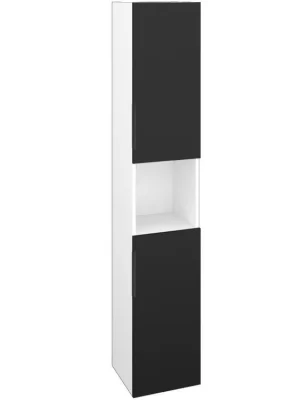 Značkový Vysoká skříň DOS SVD2O 35 - N01 Bílá lesk / Úchytka T07 / L03 Antracit vysoký lesk / Pravé