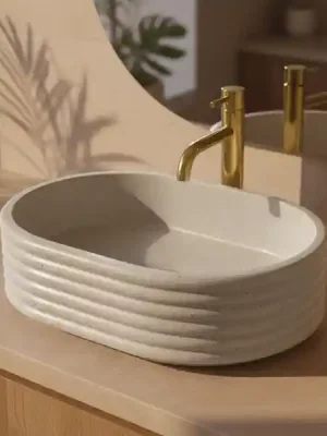 Zlevněný REA Umyvadlo na desku 50x36 cm Nicoletta Beige