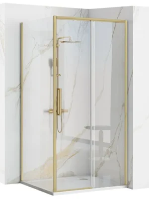 Akce REA - Sprchová kabina Rapid Slide Gold Brush Dveře: 110 x Sprchová zástěna: 100 KPL-K5648