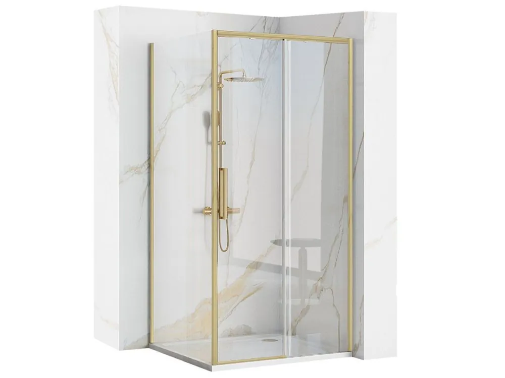 Akce REA - Sprchová kabina Rapid Slide Gold Brush Dveře: 110 x Sprchová zástěna: 100 KPL-K5648