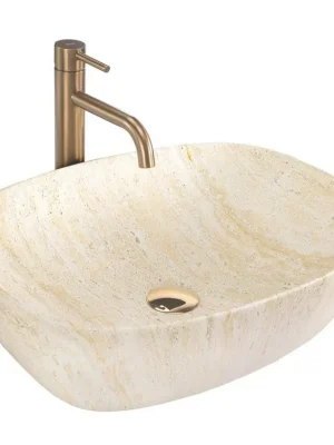 Akce REA - Umyvadlo na desku Freja - Travertine Matt REA-U6689