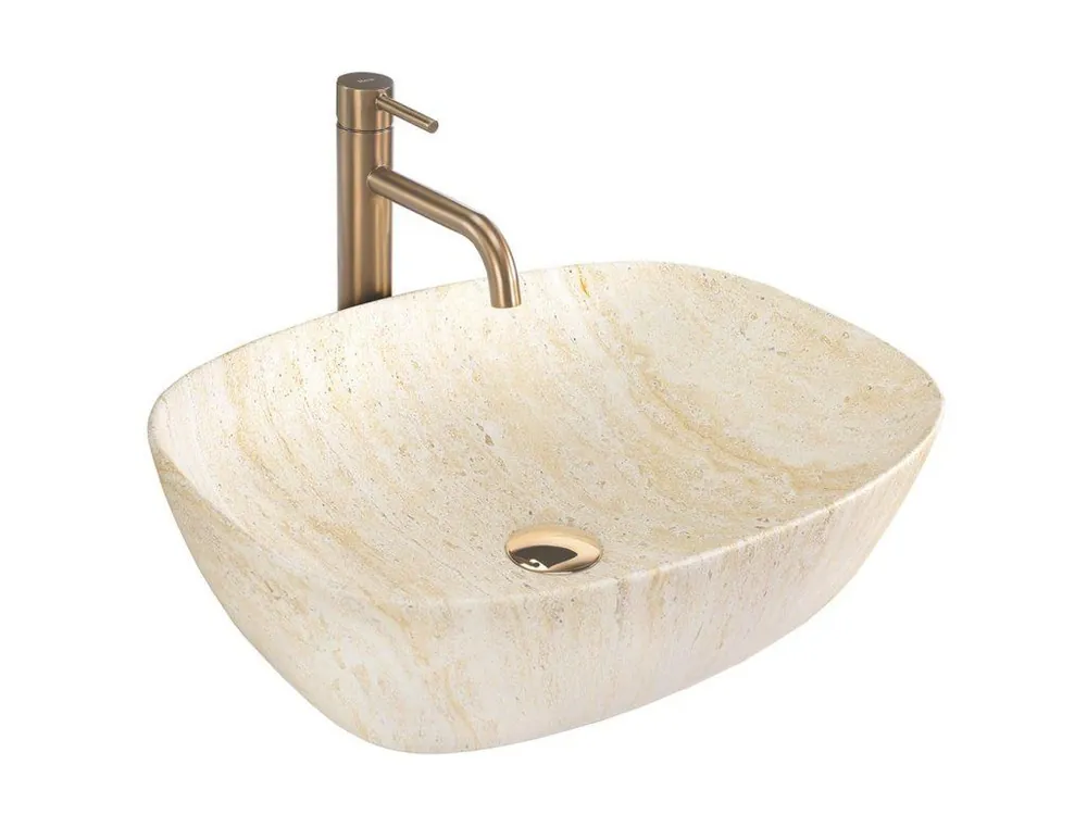 Akce REA - Umyvadlo na desku Freja - Travertine Matt REA-U6689