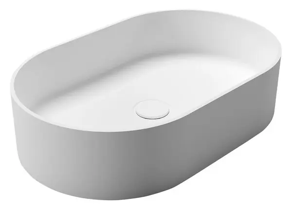 Zlevněný Sapho THIN umyvadlo na desku 55x35cm, Rockstone, bílá mat