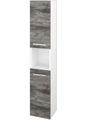 Zlevněný Vysoká skříň DOS SVD2O 35 - N01 Bílá lesk / Úchytka T01 / D10 Borovice Jackson / Pravé