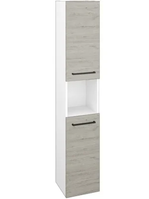 Zlevněný Vysoká skříň DOS SVD2O 35 - N01 Bílá lesk / Úchytka T06 / D05 Oregon / Pravé