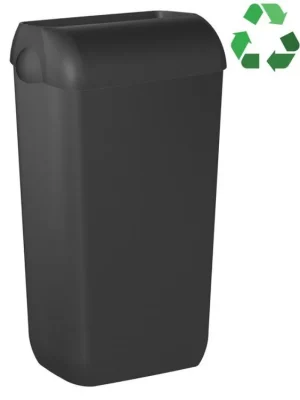 Zlevněný ECOLORED odpadkový koš nástěnný s víkem 23l, ABS, Soft Touch, černá mat - koupelny-sanita.cz