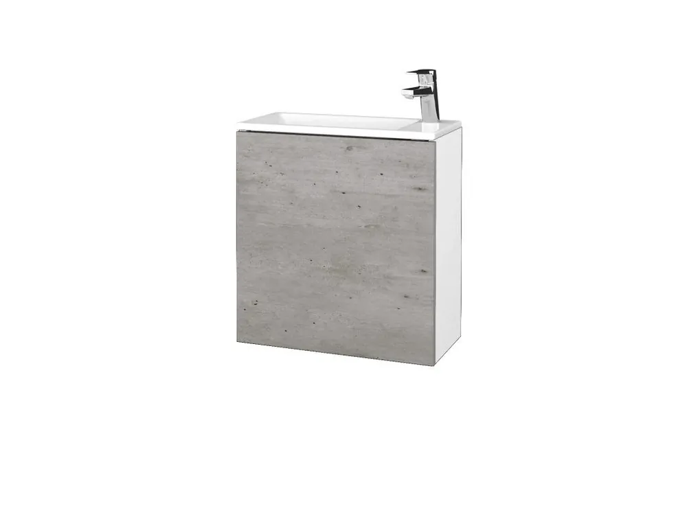 Akce Koupelnová skříňka VARIANTE SZD 50 umyvadlo Zoom - N01 Bílá lesk / D01 Beton / Levé