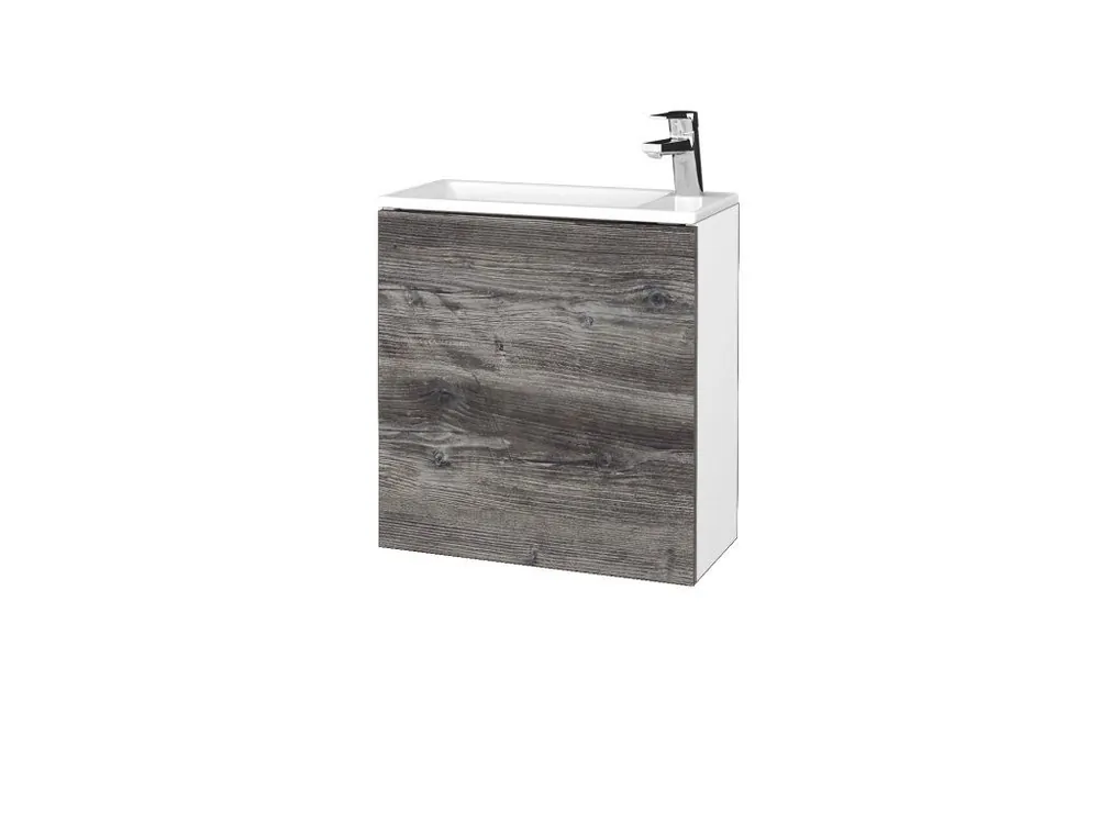 Akce Koupelnová skříňka VARIANTE SZD 50 umyvadlo Zoom - N01 Bílá lesk / D10 Borovice Jackson / Levé